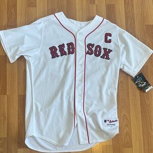 #33 Jason Varitek Red Sox Jersey Captain Majestic Authentic